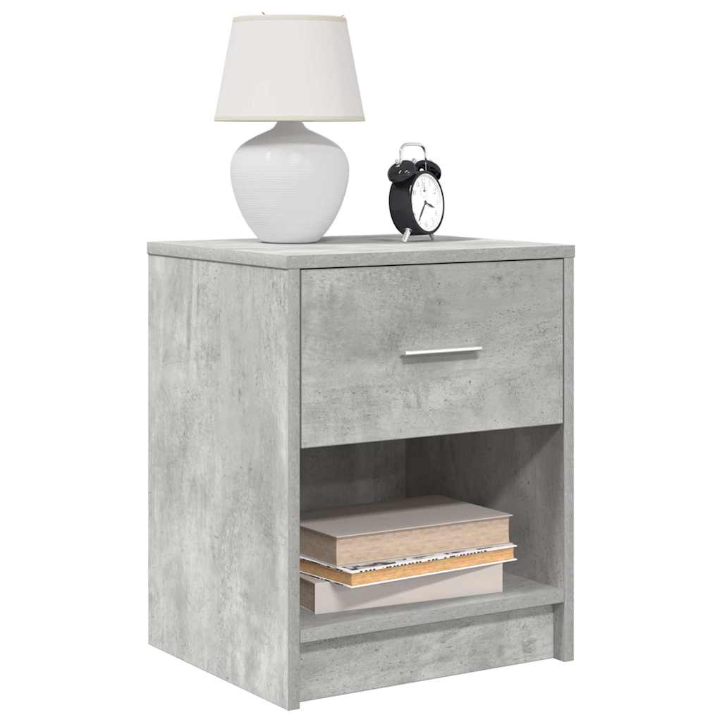 Bedside Cabinets 2 pcs with Drawer Concrete Grey 40x34x50 cm